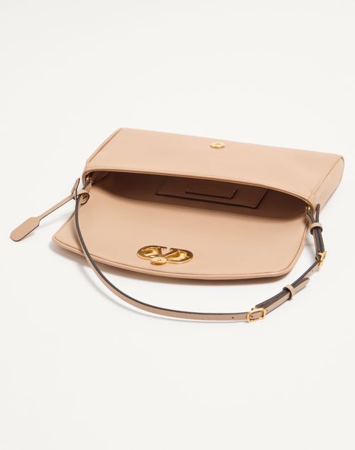 Valentino Garavani - Valentino Garavani Devain Small Nappa Shoulder Bag - Rose Sand - Woman - Shoulder Bags
